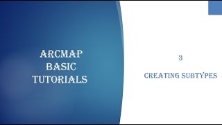 Creating Subtypes ArcMap [upl. by Sedecram435]