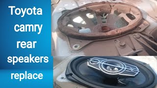 How to replace rear speakers toyota camry 2005 [upl. by Anaiv169]