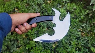 Crescent Hunting Axe  Razor Sharp Ulu Hatchet Created by Epic Hands [upl. by Nylarat]