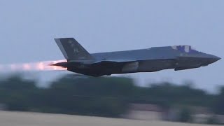 Epic Twilight Lockheed Martin F35 with Full Afterburners [upl. by Atteragram]