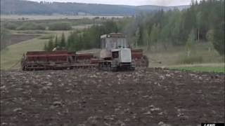 Soviet tractor DT75ML sowing  Трактор ДТ75МЛ посевная [upl. by Shoshana]