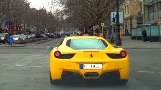 Ferrari 458 Italia 0100 Kmh KICKDOWN ACCELERATION in the City extremely Loud Sound Revving Vollgas [upl. by Tirrell272]