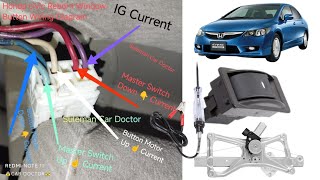 Honda Civic Reborn 2010 Window Not working  Window Button wiring Diagram 5 pin wire Diagram Easy [upl. by Adriano]