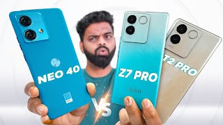 The Epic Battle Moto Edge 40 Neo vs iQOO Z7 Pro vivo T2 Pro [upl. by Yanffit]