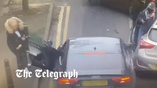 Moment a police officer is hit by car during drug deal sting operation [upl. by Kursh]