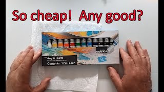 Cheap acrylics anyone Lidl Crelando paint set tried out [upl. by Ivad]