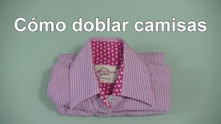 Cómo DOBLAR CAMISAS 👚 para cambio de armario de temporada Método del bolsillito [upl. by Addiego]