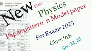 Physics New 1st Model Paper for Class 9th from New books for exam 2025 [upl. by Kcirad]