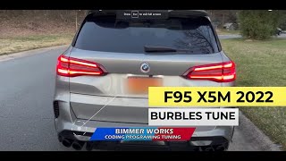 F95 X5M 2022 Burbles Exhaust Pops amp Bangs sound [upl. by Ojytteb]