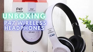 P47 wireless headphones review🔥🔥 unboxing beats headphones  Wireless Blutooth Headset Unboxing [upl. by Einwahs]