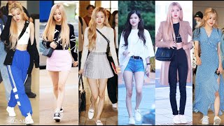 BLACKPINK ROSE AIRPORT FASHION STYLE 2016  2019 [upl. by Harwill]