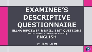 ELLNA Reviewer amp Drill Questions Examinees Descriptive Questionnaire ENGLISH [upl. by Montgomery]