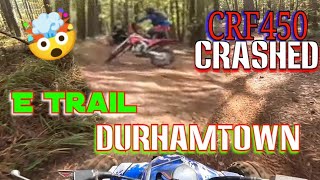 CRF450 crashed on E trail at Durhamtown offroad adventures [upl. by Hallette]