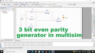 3 bit even parity generator in multisim  simulation of 3 bit even parity generator in multisim [upl. by Holmes]