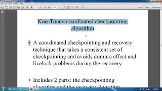 Unit IV Distributed Systems Checkpointing amp Rollback Recovery Session 1 [upl. by Learrsi]