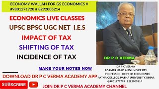 IMPACT OF TAX SHIFTING OF TAX INCIDENCE OF TAX [upl. by Nayra162]