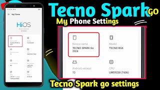 Tecno spark go  My Phone Settings  My Phone change settings [upl. by Joshia]