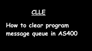 How to clear program message queue in AS400 [upl. by Akenet]