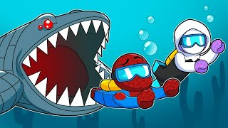 Spiderman and Gwen Escape ROBLOX SEA MONSTERS [upl. by Aracot639]