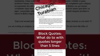 Long Quotes  how to make a block quote ChicagoTurabian [upl. by Mab]