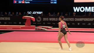 BAUYRZHANOVA Aida KAZ  2015 Artistic Worlds  Qualifications Floor Exercise [upl. by Alvie993]