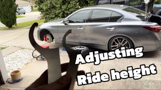 Adjusting Coilovers On My Q50 And showing my Z1 undershroud [upl. by Mahsih148]