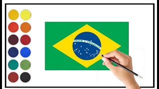 How to draw Brazil flag step by step [upl. by Arleen]