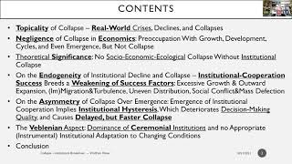 ASE Webinar on Collapse and Institutions [upl. by Sirdna]