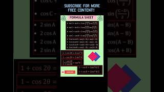 Trigonometric functions formula sheet  Class 11 amp JEE Formula Sheet [upl. by Everson]