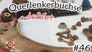 🛠️46 Querlenker  Achslenker am Golf 4 wechseln  Querlenkerbuchse ausgeschlagen [upl. by Ajnin]