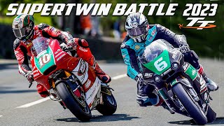 Hickman vs Dunlop  2023 Isle of Man TT Supertwin Review [upl. by Ardnuasac]