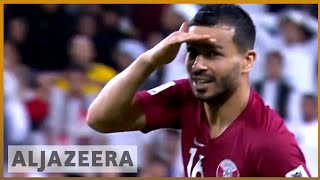 Qatar thrash UAE to reach Asian Cup football fina [upl. by Enayd593]