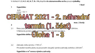 Přijímačky z matiky CERMAT čtyřleté obory  2 náhradní termín 2021 1 část  1  3 úloha [upl. by Naashom]