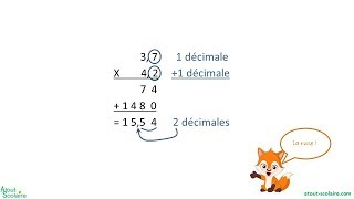 0545 CM2 Multiplier 2 nombres décimaux avec la pédagogie PNL [upl. by Chuck]