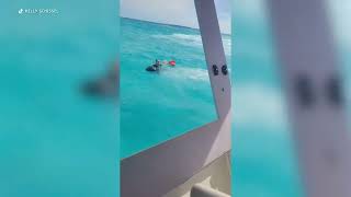 Boat full of passengers sinks in the Bahamas [upl. by Suolevram]