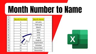 How to Convert Month Number to Month Name in Excel [upl. by Idola]