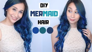 I DYED MY HAIR LIKE A MERMAID  BLUE HAIR DYE AT HOME PHILIPPINES  Lolly Isabel [upl. by Ioab469]