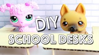 Miniature School Desk Tutorial  DIY for LPS and Dolls [upl. by Marquet]