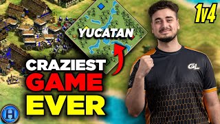 The Craziest Yucatan Game Ever  1v4 AoE2 [upl. by Venola5]