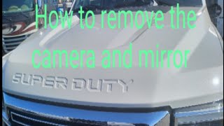 How to 2020 Ford F350 Super Duty rearview mirror camera and cover removal [upl. by Anyel]