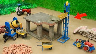 DIY mini concrete lifting machine making house construction science project Joticreator [upl. by Londoner]