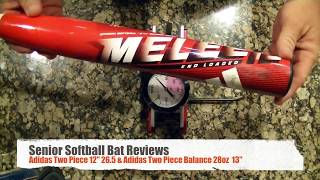 Senior Softball Bat Reviews Adidas Two Piece 12quot Compression Test [upl. by Tteve947]