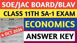 CLASS 11 ECONOMICS ANSWER KEY SA1 EXAM 4 OCT 2024 ।JACBOARDEXAM [upl. by Ringsmuth]