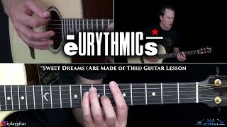 Eurythmics  Sweet Dreams Are Made of This Guitar Lesson [upl. by Anoid]