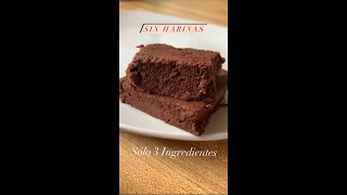 BROWNIE SIN HARINAS  SÓLO 3 INGREDIENTES Sin Horno 😱 [upl. by Adelle]