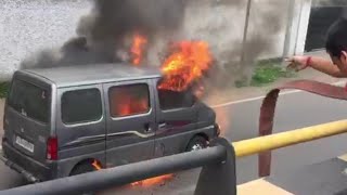 Vadodara Fatehgunj Near MS University  Eeco Car Blast Today [upl. by Sibilla759]