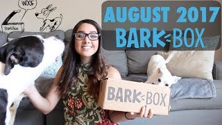 Barkbox August 2017 Unboxing  Extra Toy Club [upl. by Routh119]