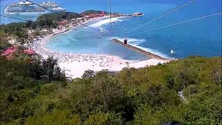 Dragons Breath Zipline The longest zipline over water in the world Labadee Haiti [upl. by Einneg]