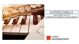 🎼 ALFREDO CASELLA  Sicilienne Op 23  Piano Accompaniment  Sheet Music Scrolling [upl. by Illac]