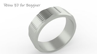 Rhino3D Beginner Tutorial Wavy Ring with select point tool Hebrew [upl. by Annaer410]